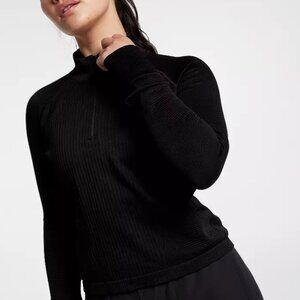 Calia Women's Relaxed Seamless 1/4 Zip in Pure Black NWT